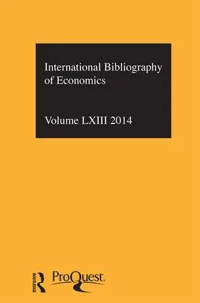 Bästa pris IBSS: Economics: 2014 Vol.63 | 1:a upplagan