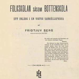 Snabb frakt Folkskolan såsom bottenskola | 1:a upplagan